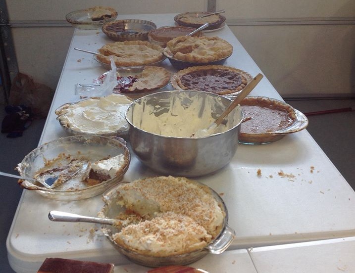 A table full of pies